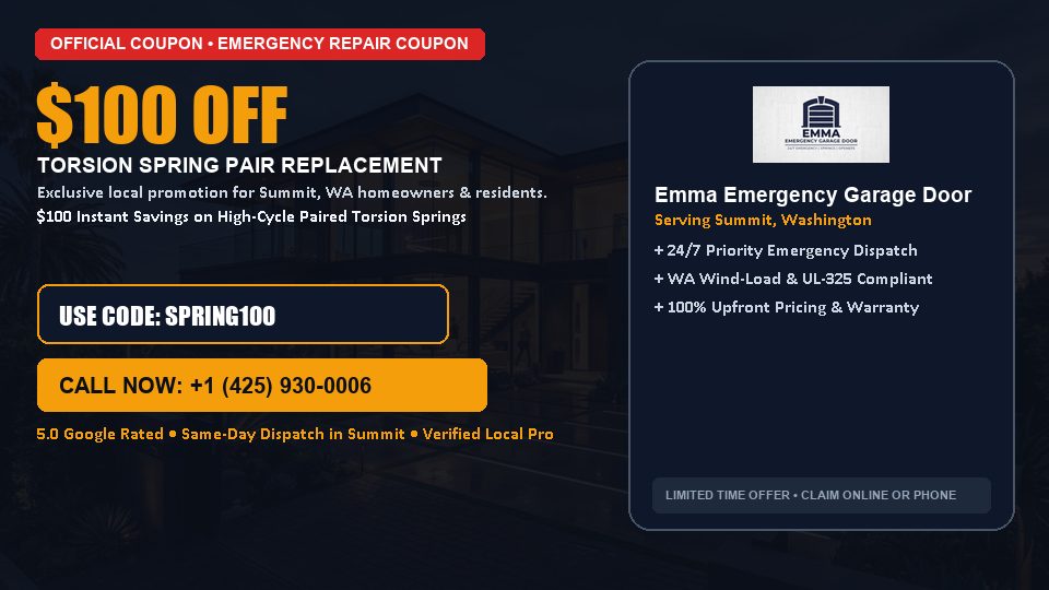 Emma Emergency Garage Door $100 OFF Dual Torsion Spring Replacement