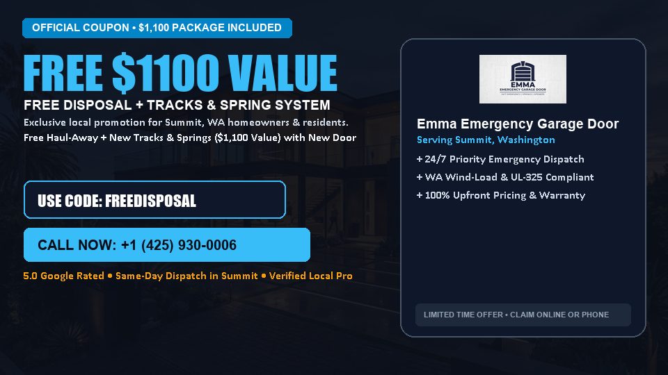 Emma Emergency Garage Door FREE Haul-Away & Heavy-Duty Tracks with New Door